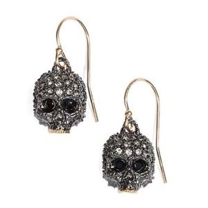 ALEXIS BITTAR Crystal Encrusted Skull Earrings